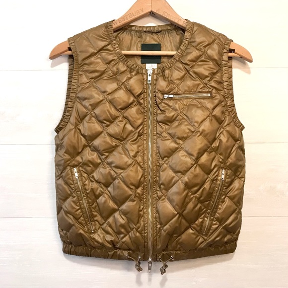 J. Crew Jackets & Blazers - J. Crew | Quilted Down Filled Puffer Vest In Bronze-Gold Metallic